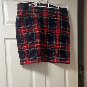 Talbots Red and Blue Plaid Mini Skirt